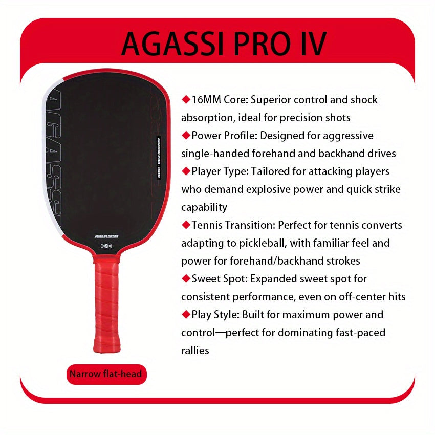 Agassi Pro IV OEM Gen 4 Pickleball Paddle: