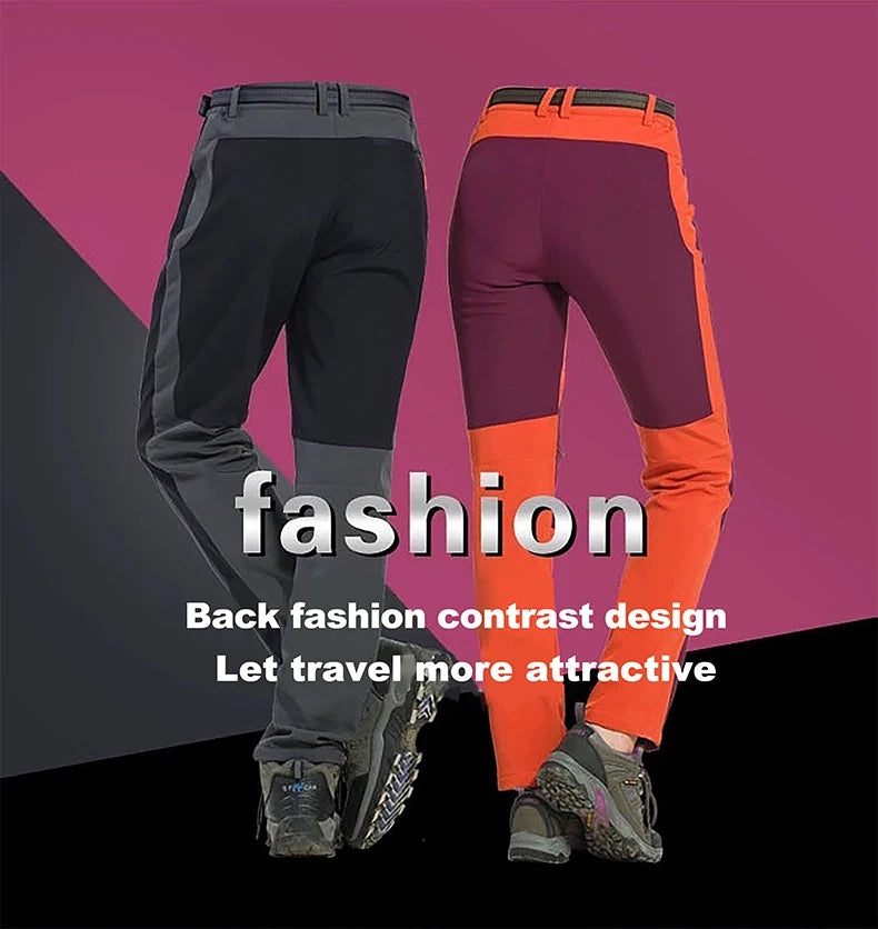 LNGXO Thick Warm Fleece Hiking Pants