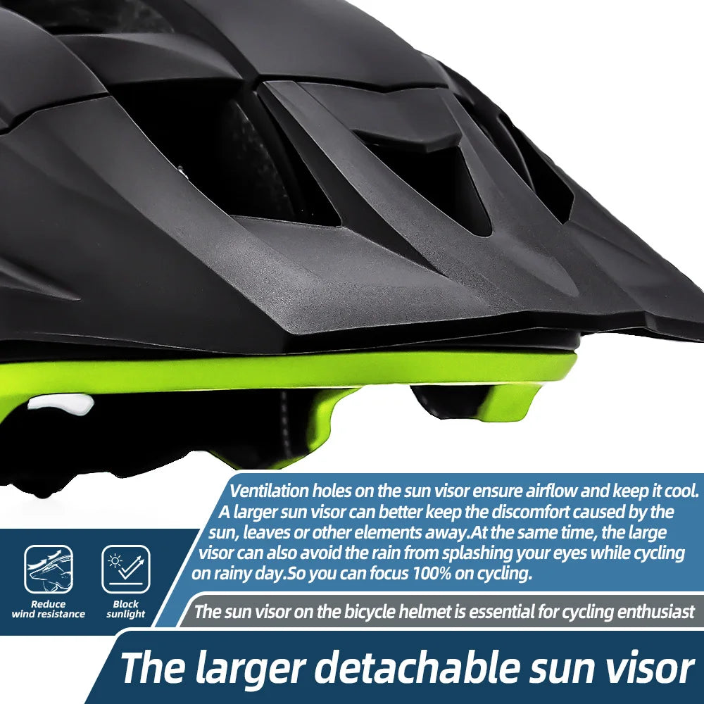 VICTGOAL LED Bike Helmet with Sun Goggle Visor: