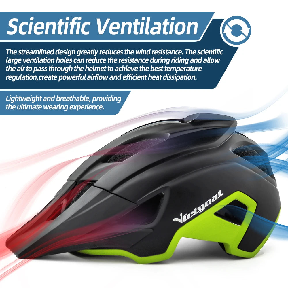 VICTGOAL LED Bike Helmet with Sun Goggle Visor: