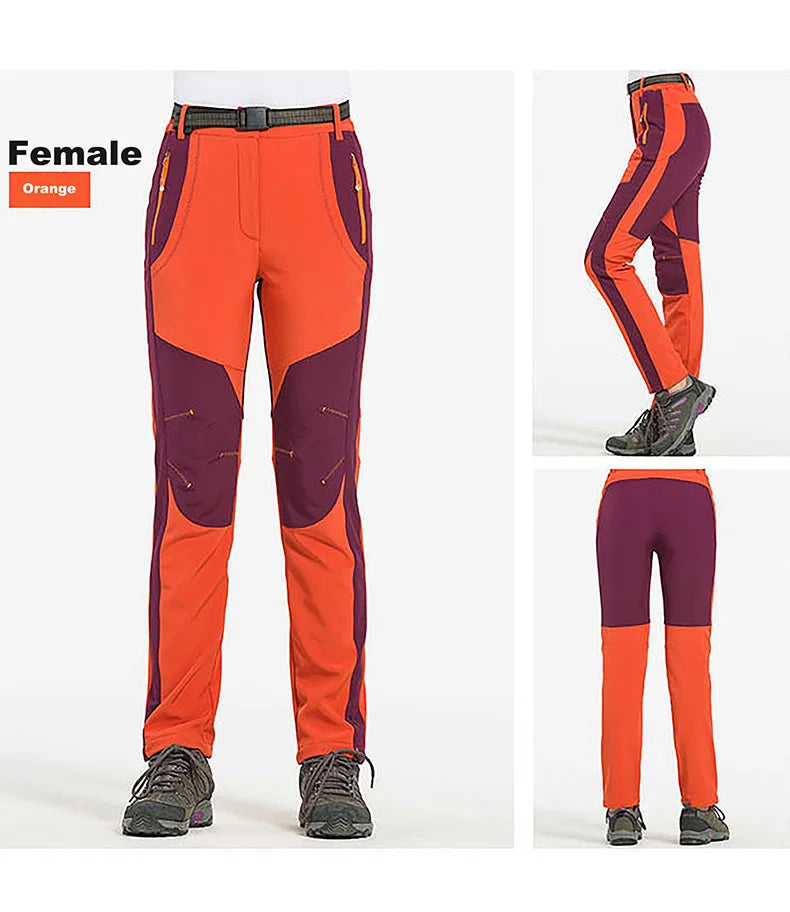 LNGXO Thick Warm Fleece Hiking Pants