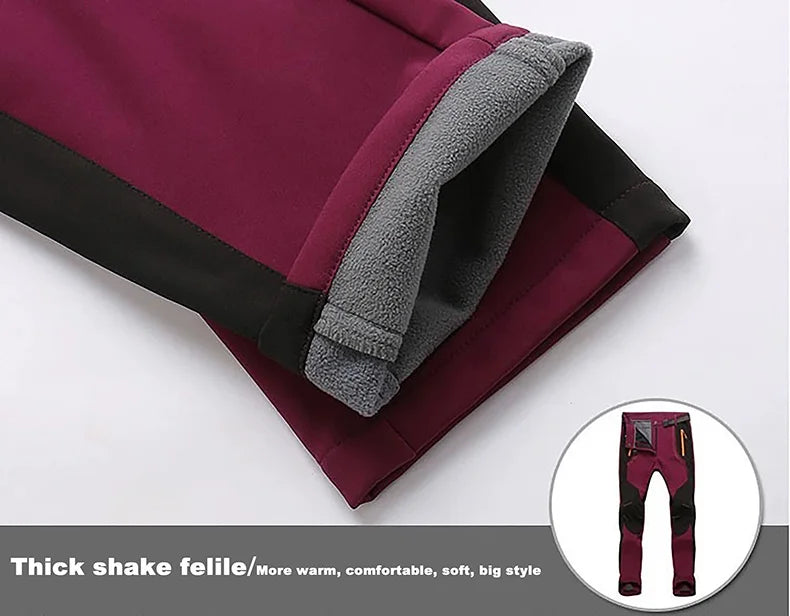 LNGXO Thick Warm Fleece Hiking Pants
