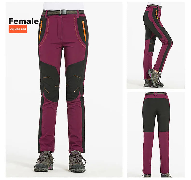 LNGXO Thick Warm Fleece Hiking Pants