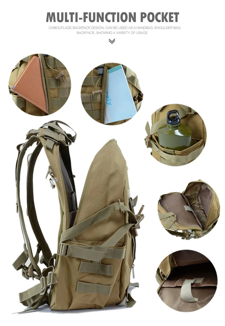 Camping Backpack Men's Bag Travel Bags Tactical Molle Climbing
