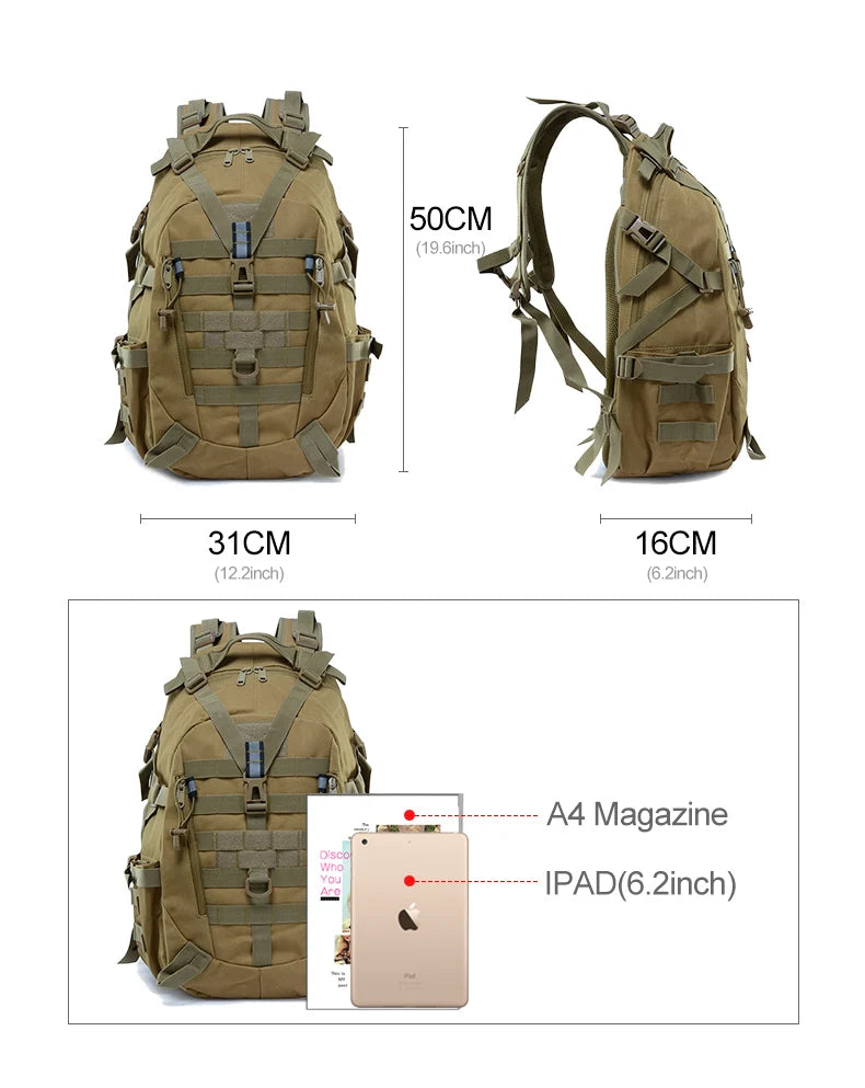 Camping Backpack Men's Bag Travel Bags Tactical Molle Climbing