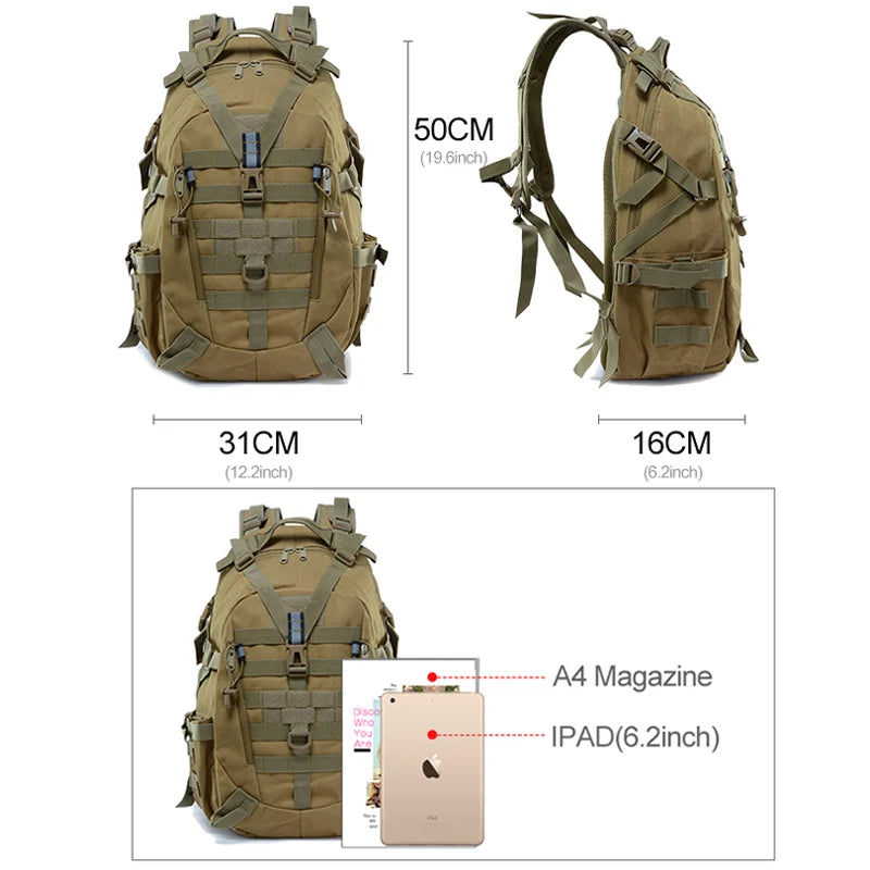 Camping Backpack Men's Bag Travel Bags Tactical Molle Climbing