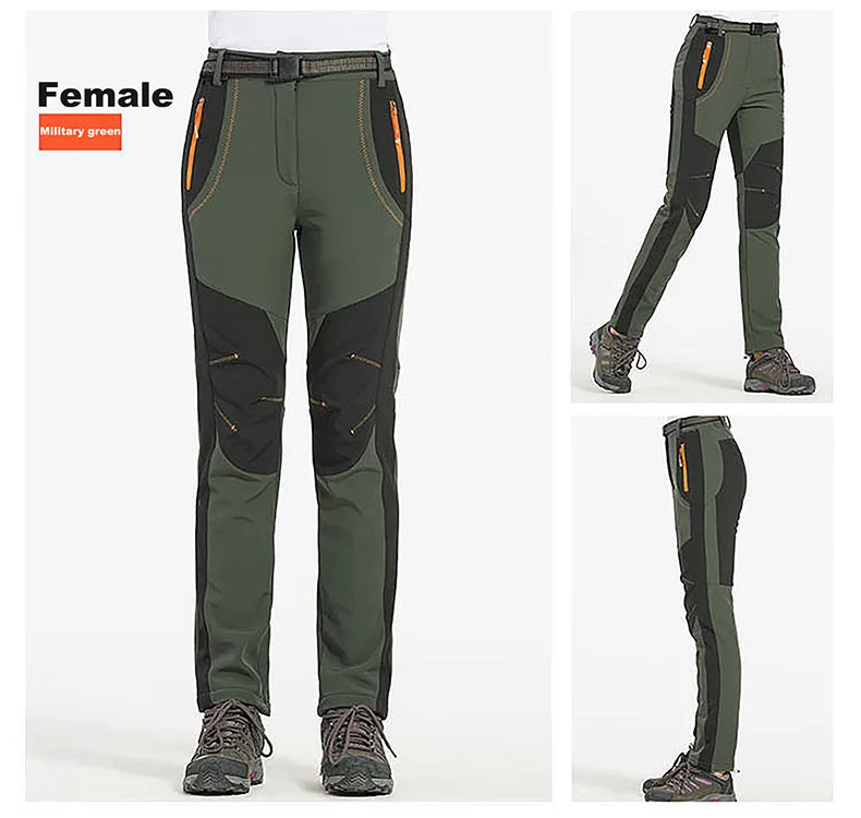 LNGXO Thick Warm Fleece Hiking Pants