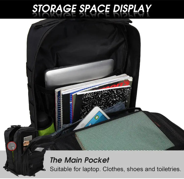 Multi-Functional Tactical Backpack – 50L / 35L / 25L | Waterproof & Large Capacity