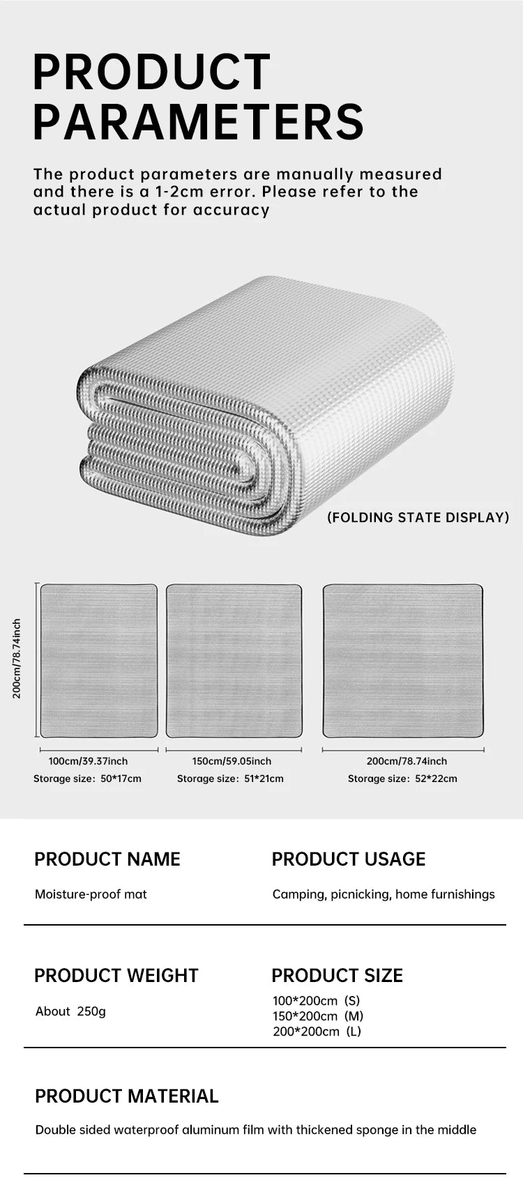 all-weather, all-purpose picnic and camping mat: