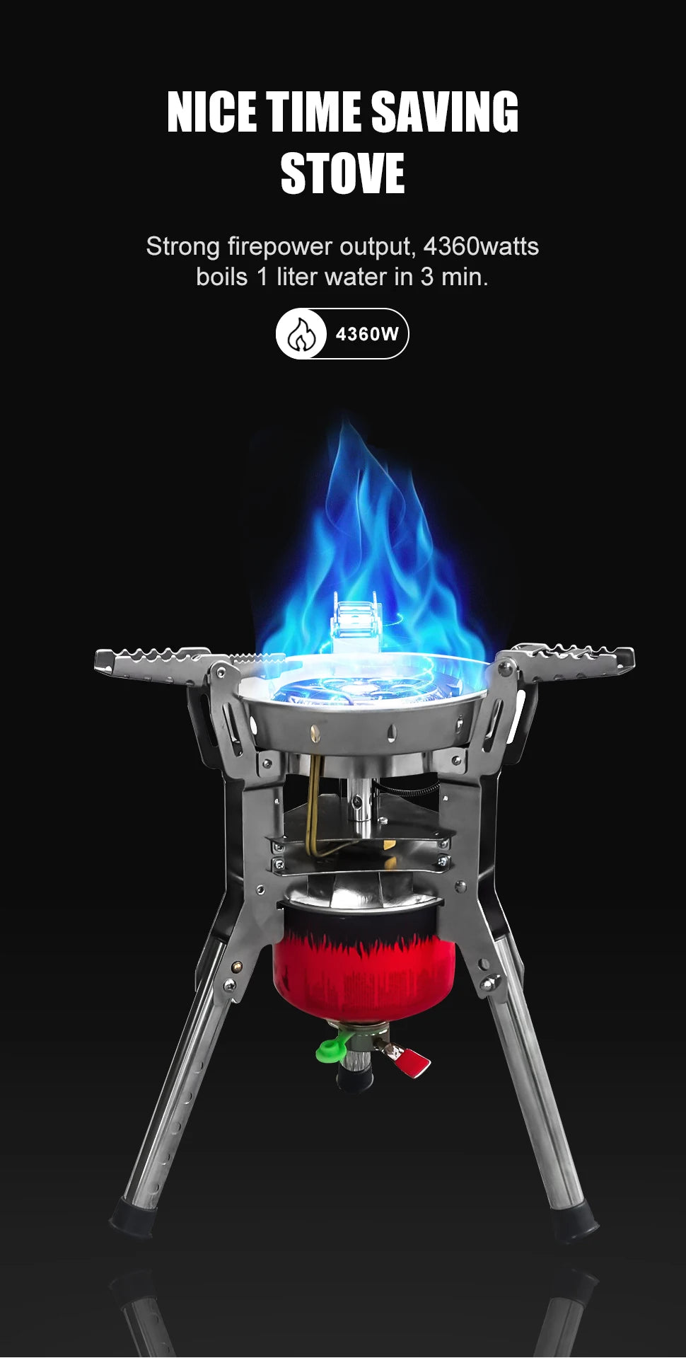 Foldable Gas Burner Camping Picnic Windproof Stove