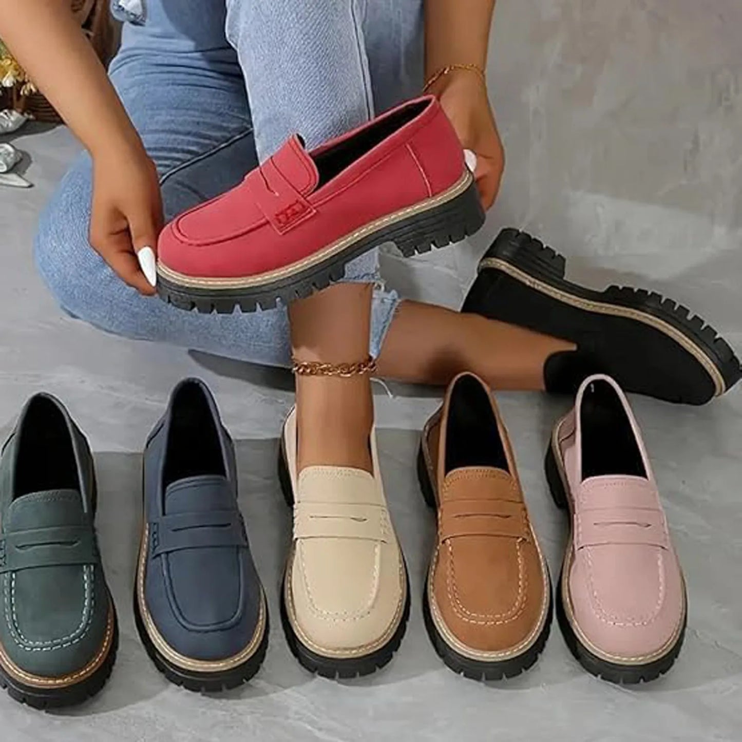 Women Walking Loafers Shoes New Spring Autumn Casual Female Flat Classic Lazy Shoes Comfortable Women Slip On Shoes