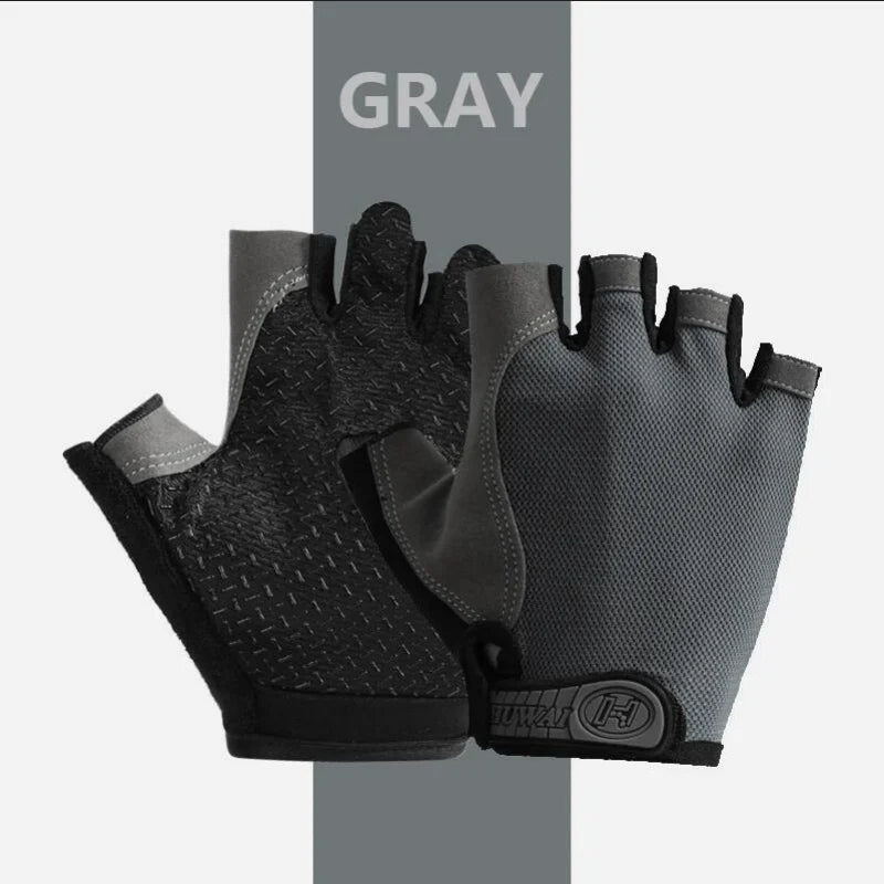Gym Gloves Fingerless Gloves Anti-Slip Shock-Absorbing Breathable
