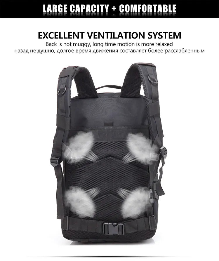Multi-Functional Tactical Backpack – 50L / 35L / 25L | Waterproof & Large Capacity