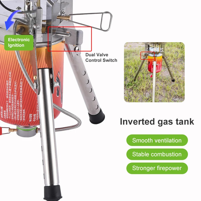 Foldable Gas Burner Camping Picnic Windproof Stove