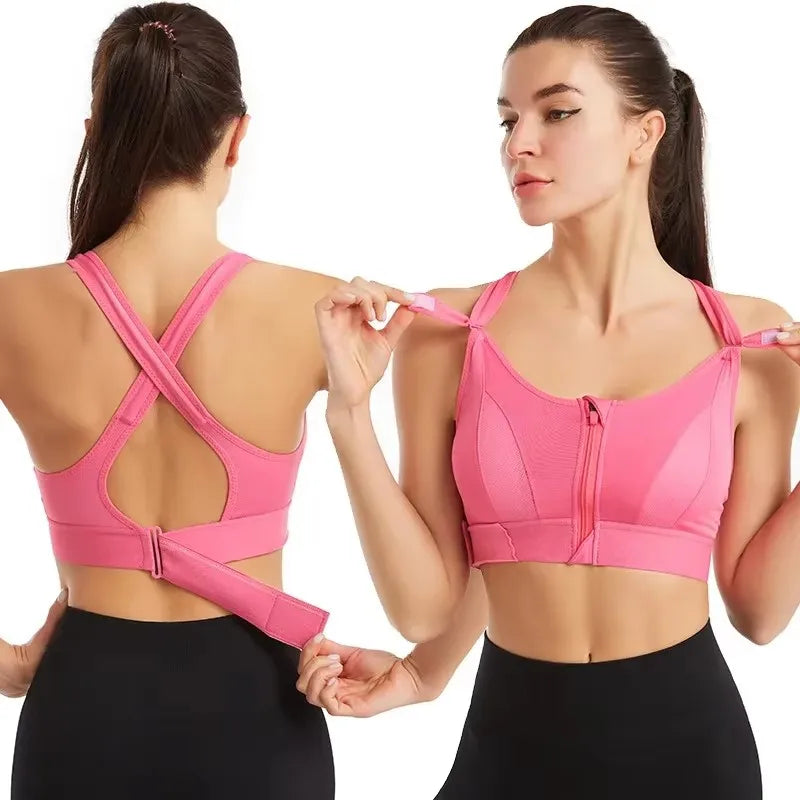 Shockproof Support, Elastic Fit, Slim Yoga Crop Top
