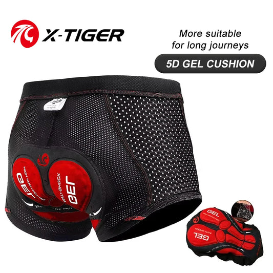 TIGER Men's Cycling Underwear Shorts with 5D Gel Pad:
