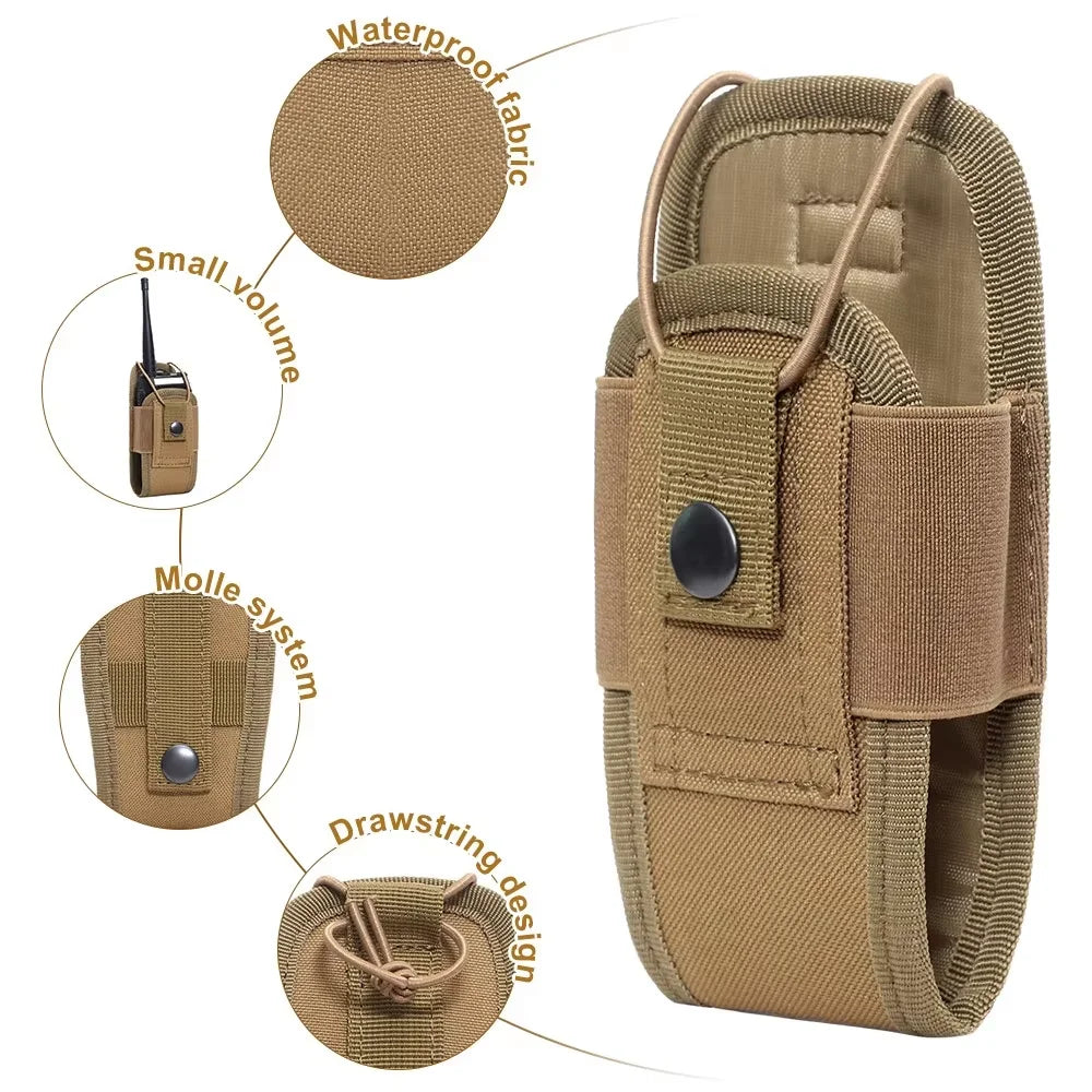 Camping MOLLE Radio Walkie Talkie Pouch – Tactical Waist Bag Holder