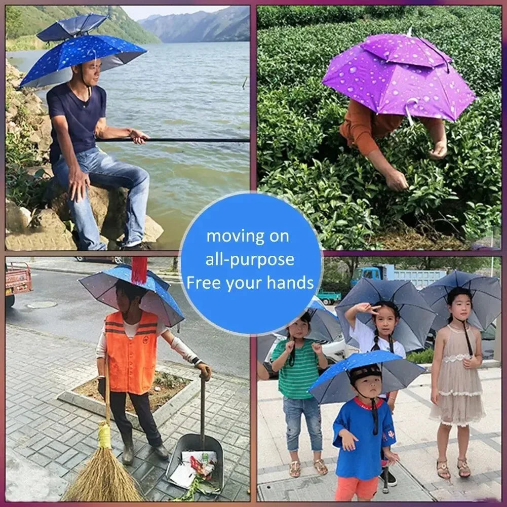 foldable outdoor umbrella hat