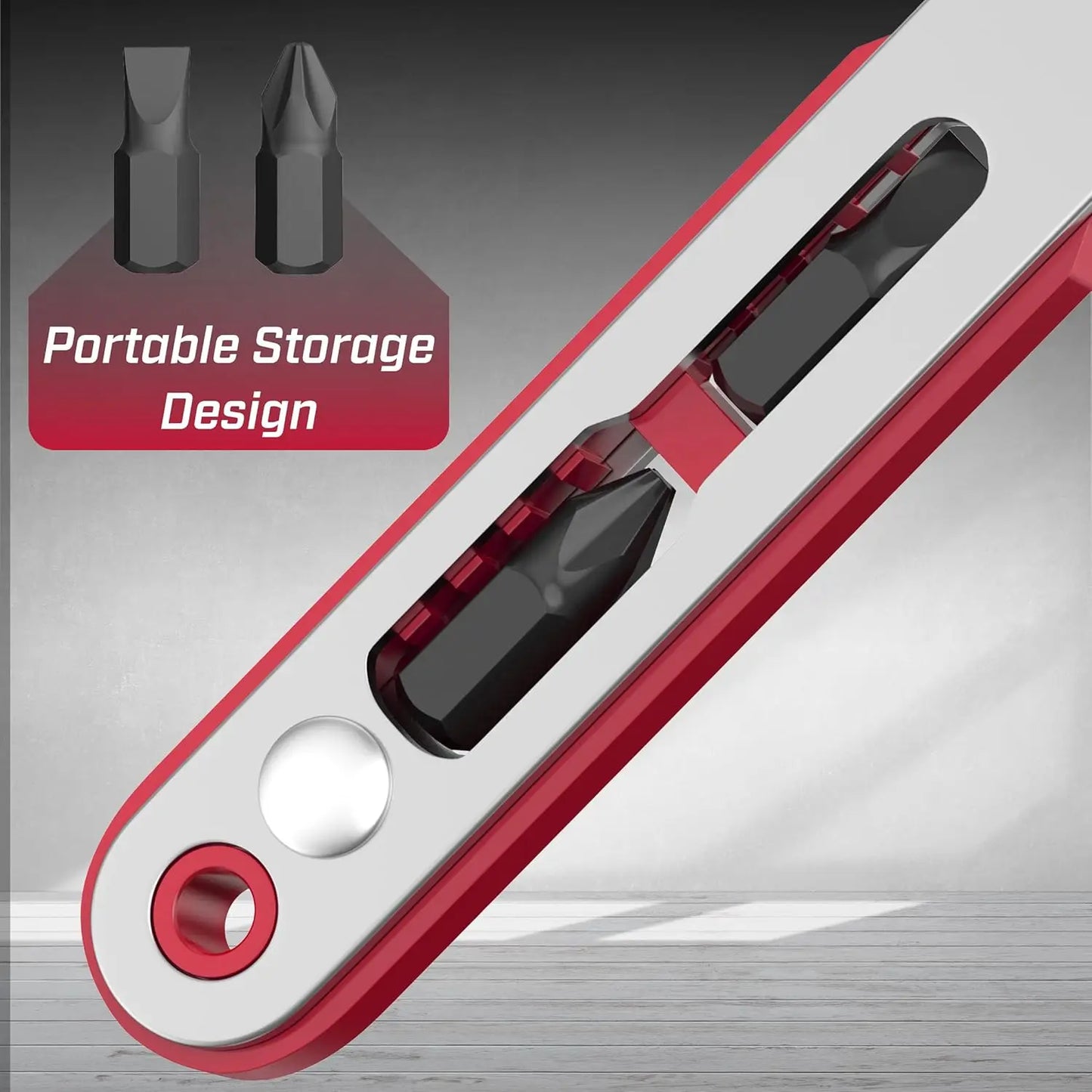 Red Elbow Bidirectional Ratchet Screwdriver: