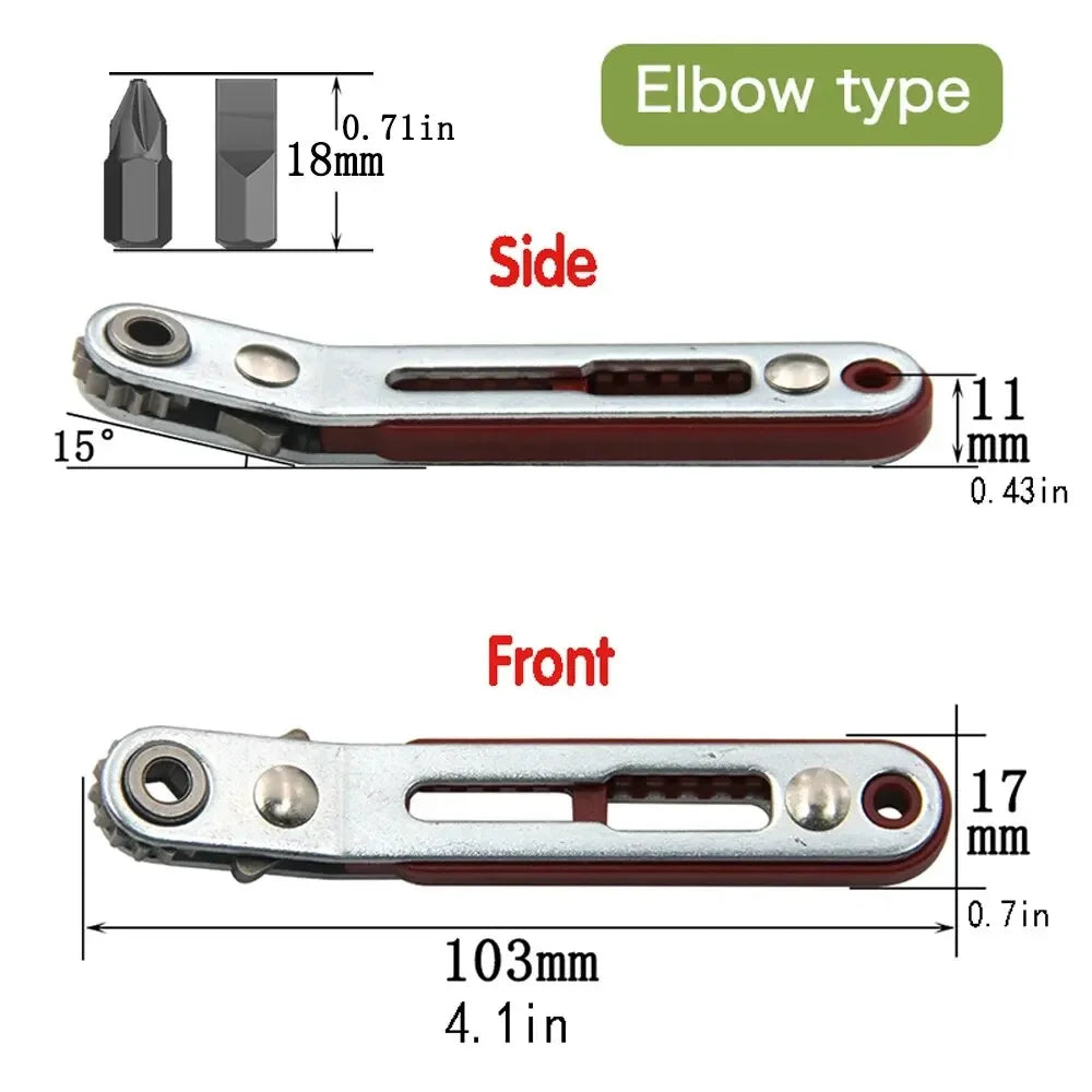 Red Elbow Bidirectional Ratchet Screwdriver: