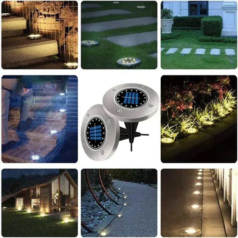 Solar Lights Outdoor 8/20LEDs Disk n