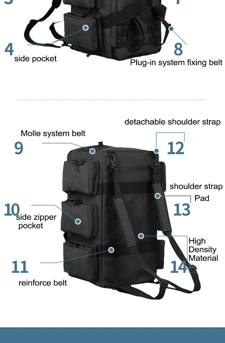 Large Capacity Travel, Hiking & Gym Backpack