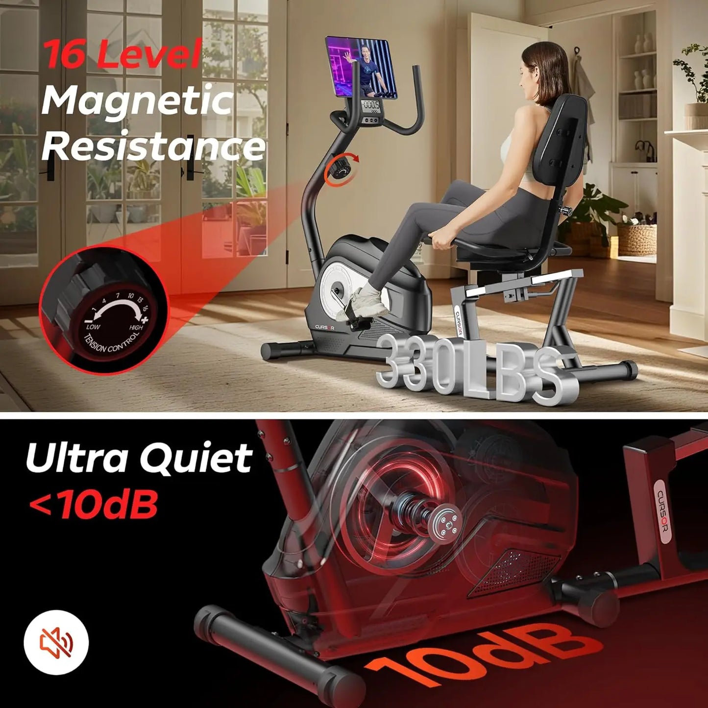 FITNESS Exercise Bike - Stationary Indoor Cycling Equipment for Home Use