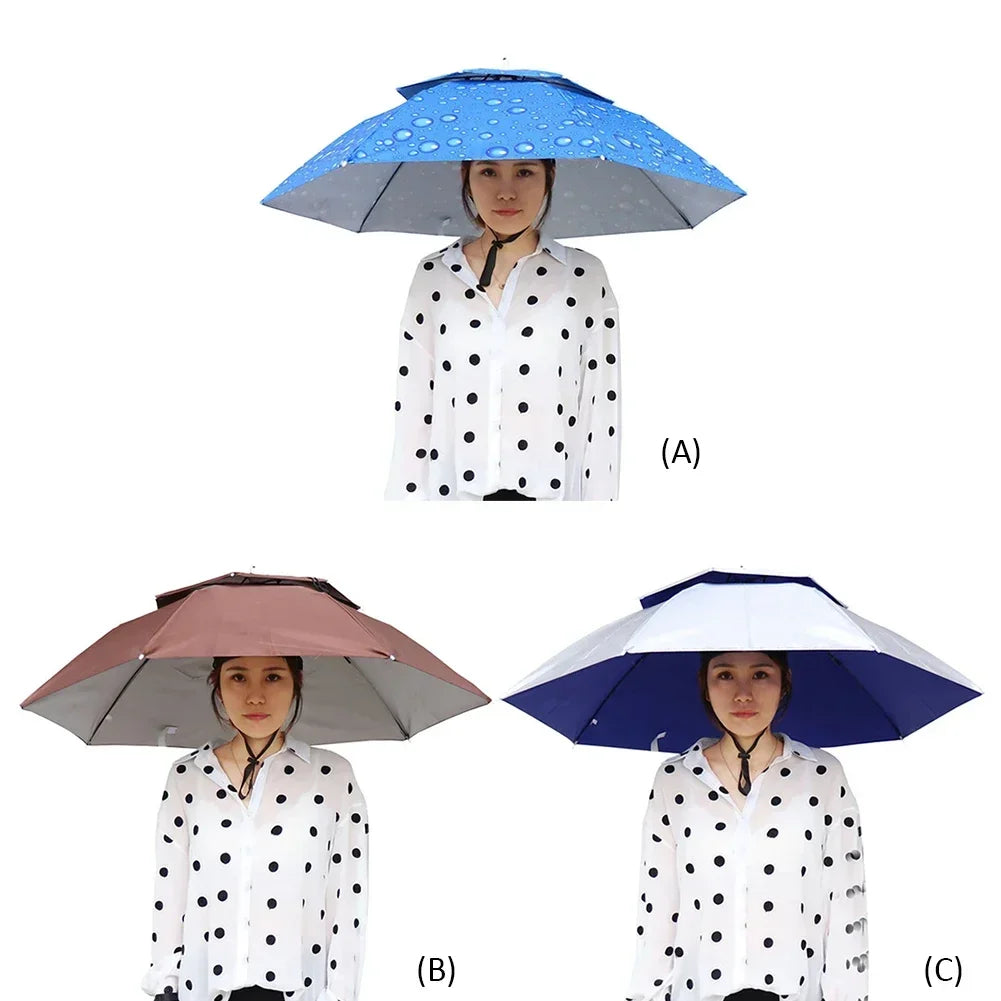 foldable outdoor umbrella hat