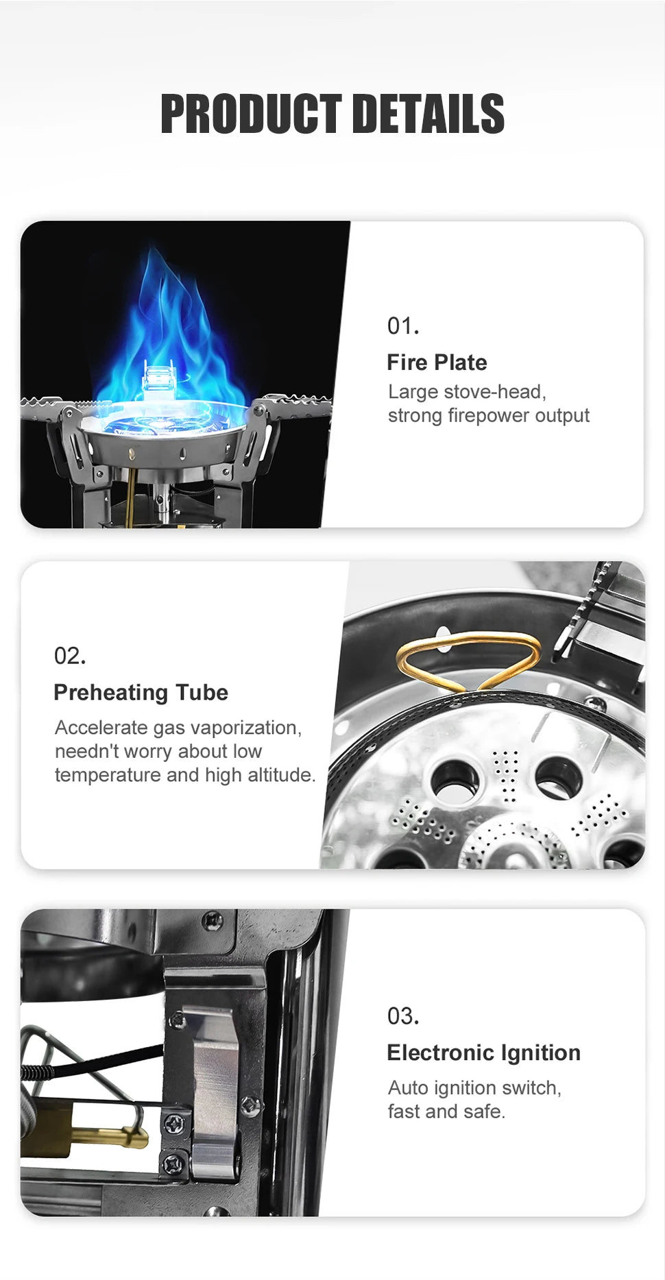 Foldable Gas Burner Camping Picnic Windproof Stove