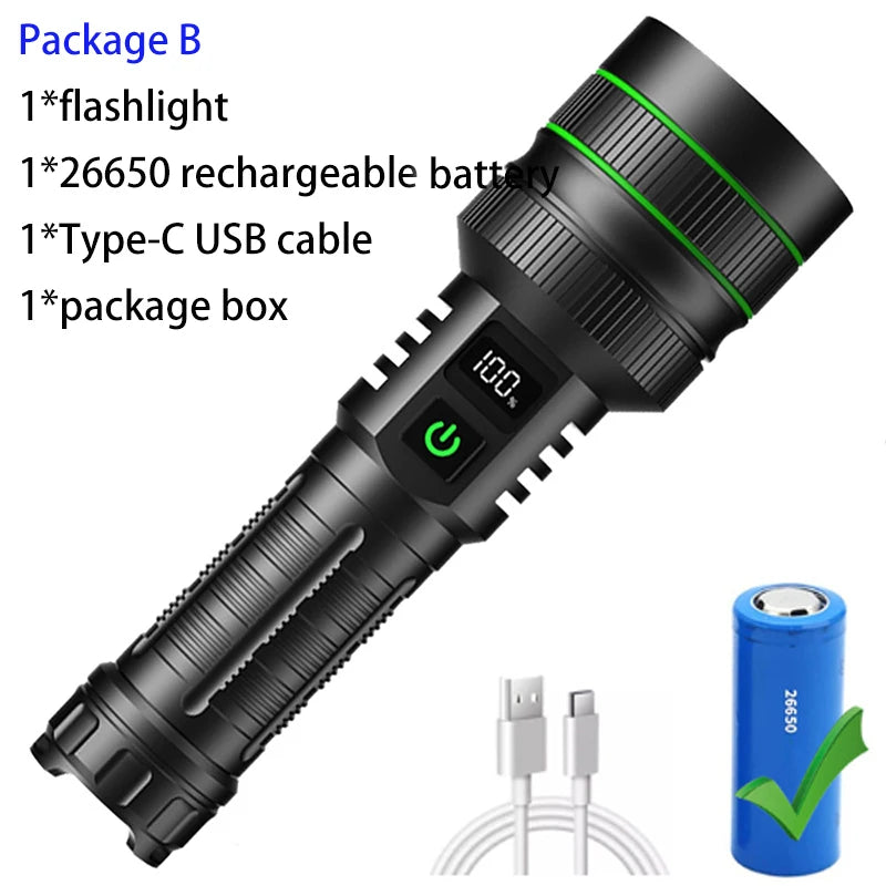 Bright Spotlight Long Range LED Flashlight:
