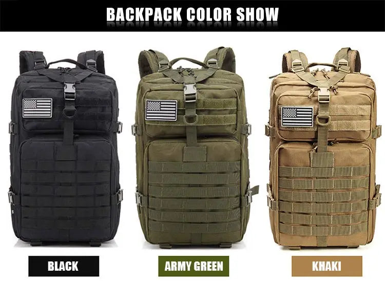 Multi-Functional Tactical Backpack – 50L / 35L / 25L | Waterproof & Large Capacity