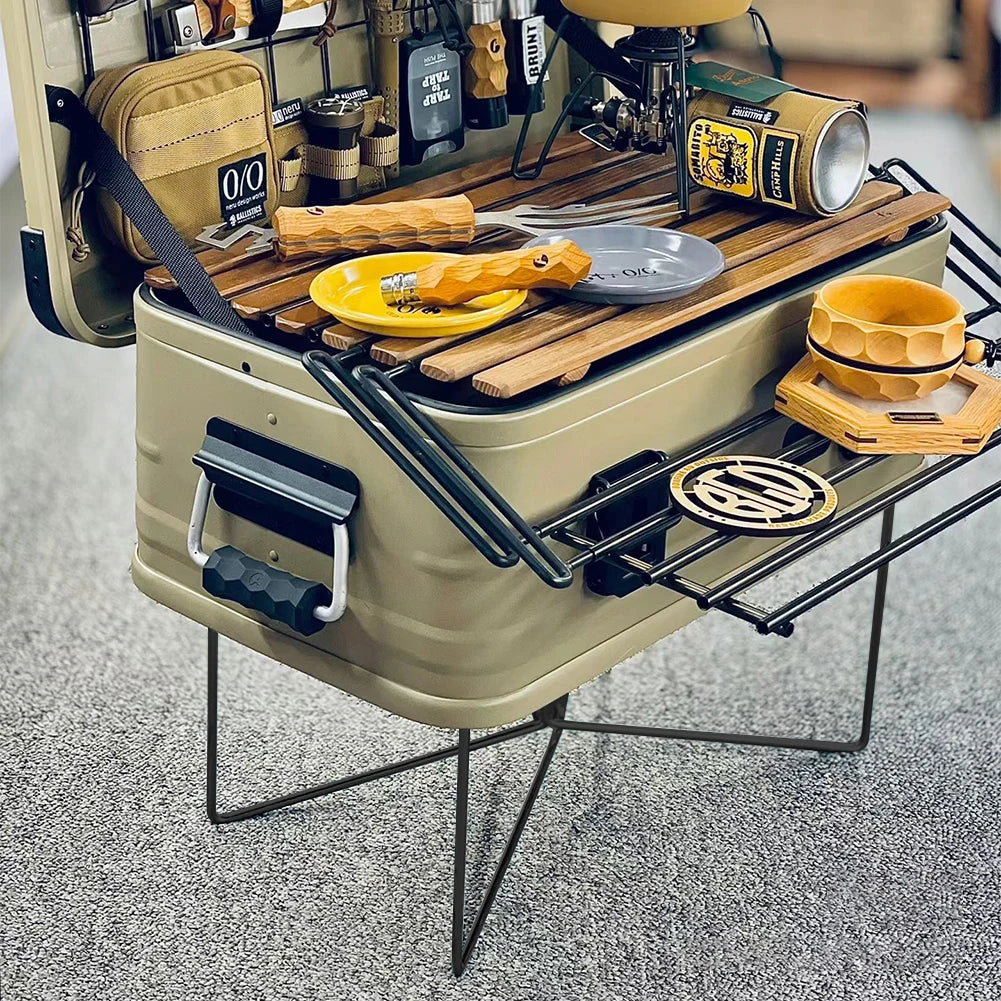 1 or 2-piece set of folding cooler box stands made of aluminum alloy,