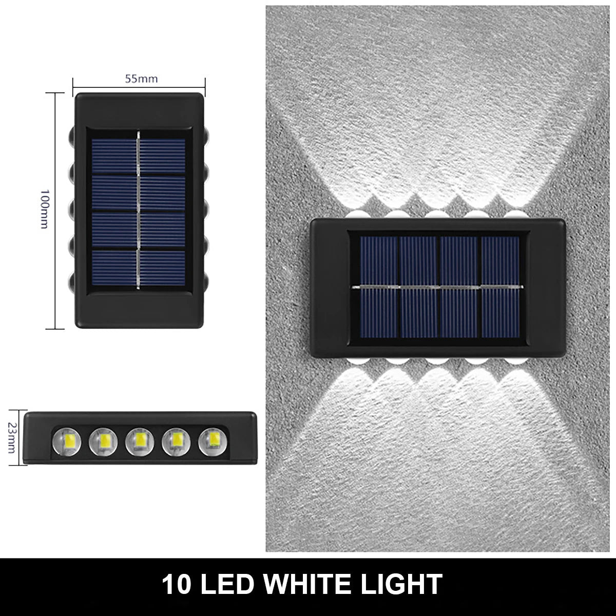 LED Solar Wall Lamp – Outdoor Waterproof Up & Down Lighting