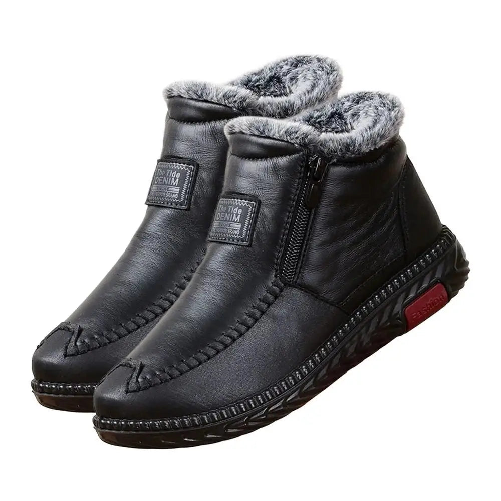 Winter Snow Boots Anti-Slip Female Winter Booties Waterproof Plush Lining Boots Thickened Zipper Cold Weather Shoes