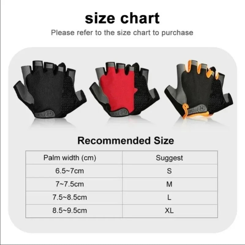 Gym Gloves Fingerless Gloves Anti-Slip Shock-Absorbing Breathable