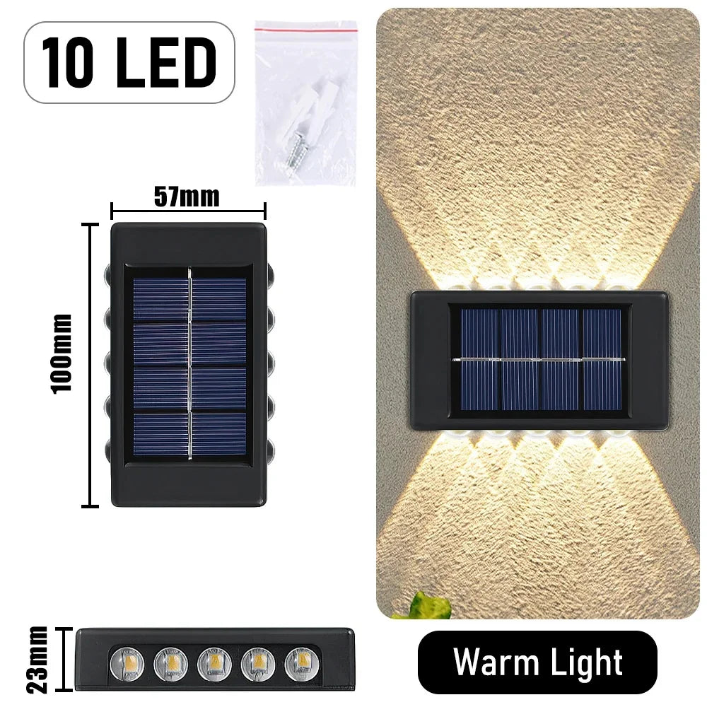 LED Solar Wall Lamp – Outdoor Waterproof Up & Down Lighting