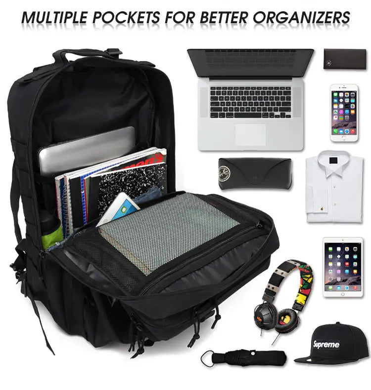 Multi-Functional Tactical Backpack – 50L / 35L / 25L | Waterproof & Large Capacity
