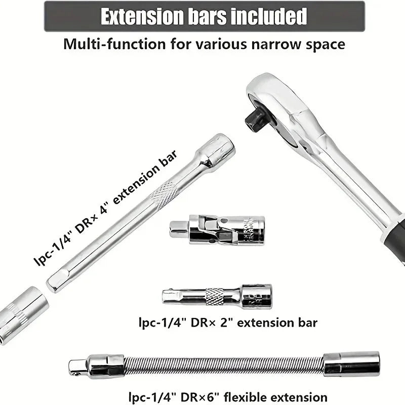 Car Repair Tool Kit – 46/53 Piece Socket & Ratchet Set