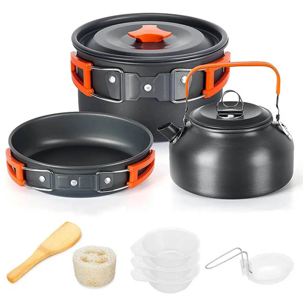 camping cookware set suitable for 2–3 people,
