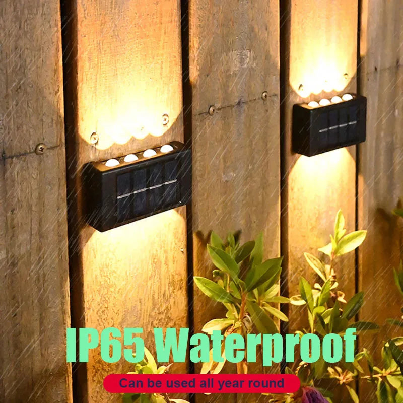 LED Solar Wall Lamp – Outdoor Waterproof Up & Down Lighting