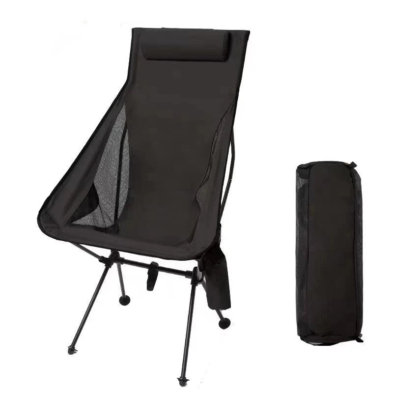WESTTUNE Portable Folding Camping Chair with a headrest and aluminum alloy frame