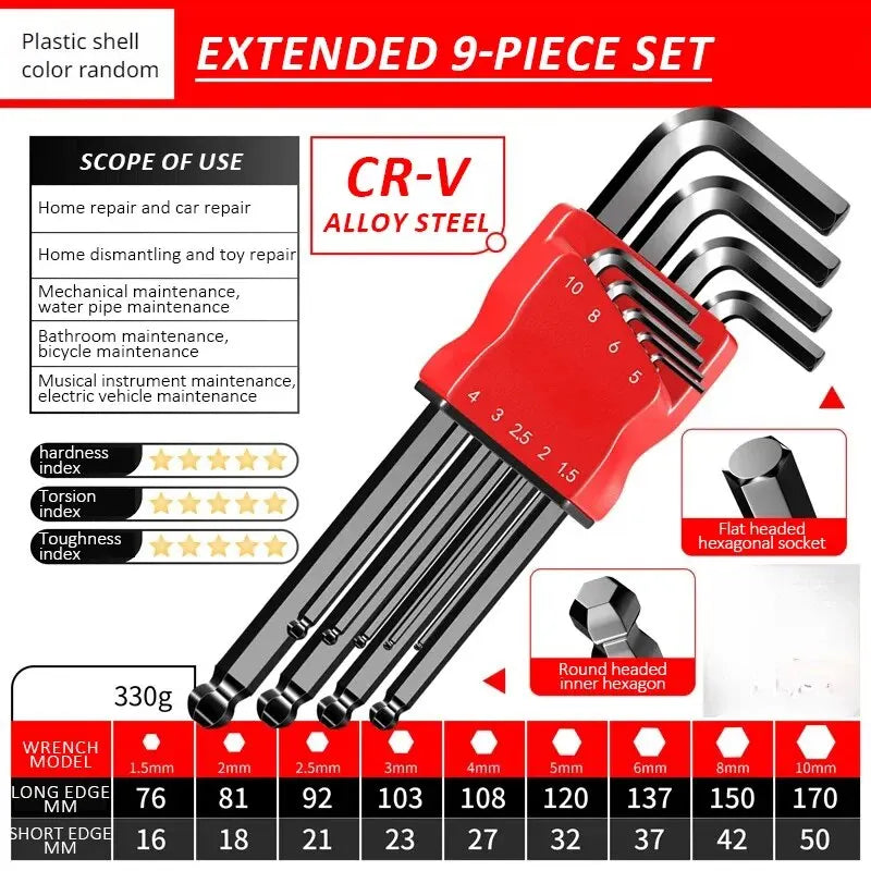 High-Strength Hex Wrench Set (Kimihide Spanner):