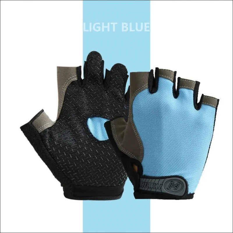 Gym Gloves Fingerless Gloves Anti-Slip Shock-Absorbing Breathable
