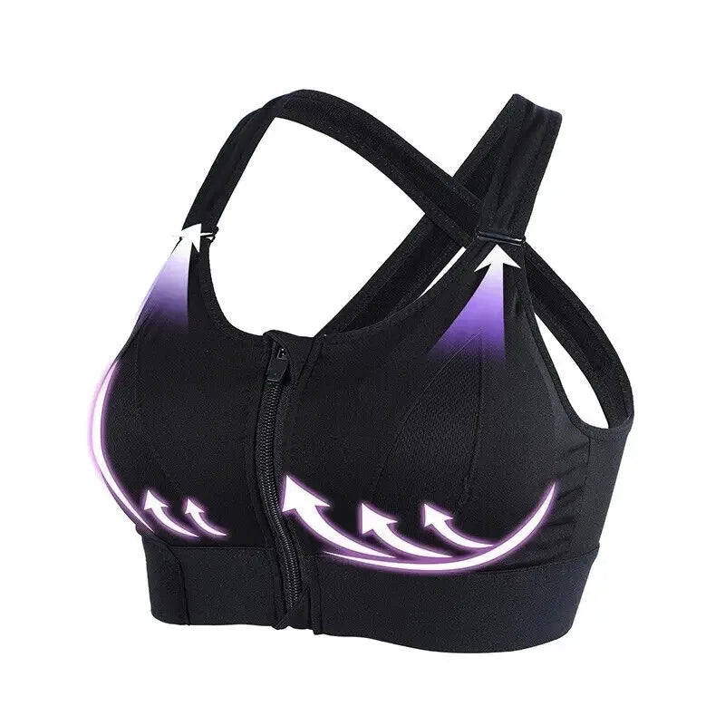 Shockproof Support, Elastic Fit, Slim Yoga Crop Top
