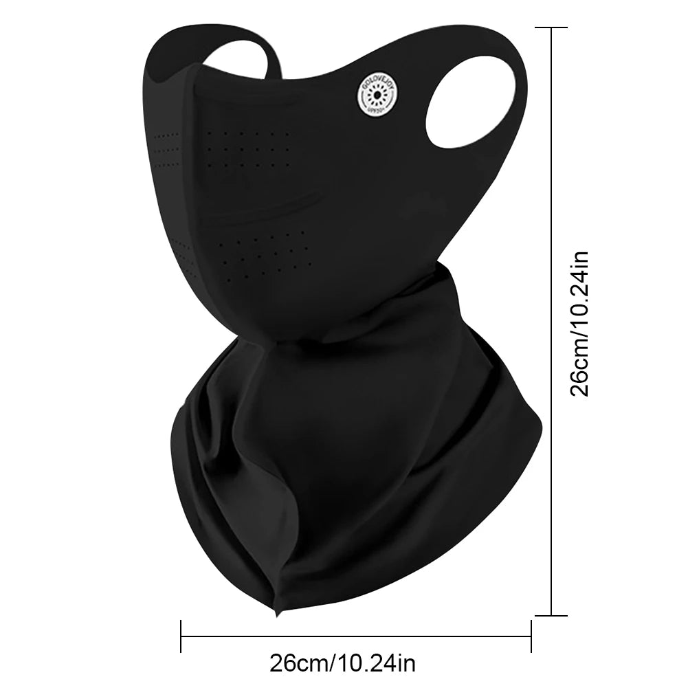 Summer UV Protection Sunscreen Mask Face Scarf Cycling Sunscreen Ice Silk Mask Face Cover Neck Wrap Cover Breathe Traceless Thin