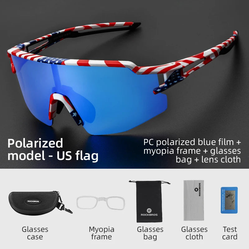 ROCKBROS Cycling Glasses Photochromic Polarized Lens Bike Glasses UV400 Protection Eyewear Sunglasses MTB Road Bicycle Goggles