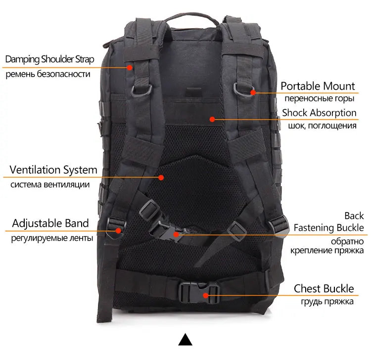 Multi-Functional Tactical Backpack – 50L / 35L / 25L | Waterproof & Large Capacity