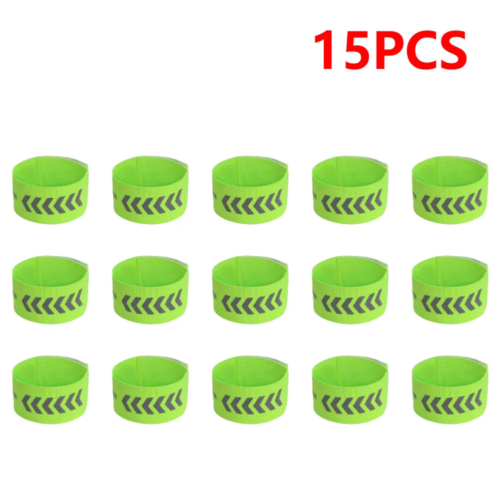 5-20PCS Reflective Beam Belts Multifunction Arm Ankle Leg Safety Bands for Cycling Durable Adjustable for Joggers Bikers Walkers