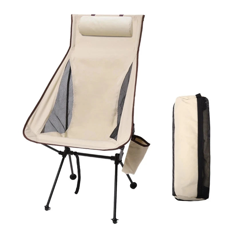 WESTTUNE Portable Folding Camping Chair with a headrest and aluminum alloy frame