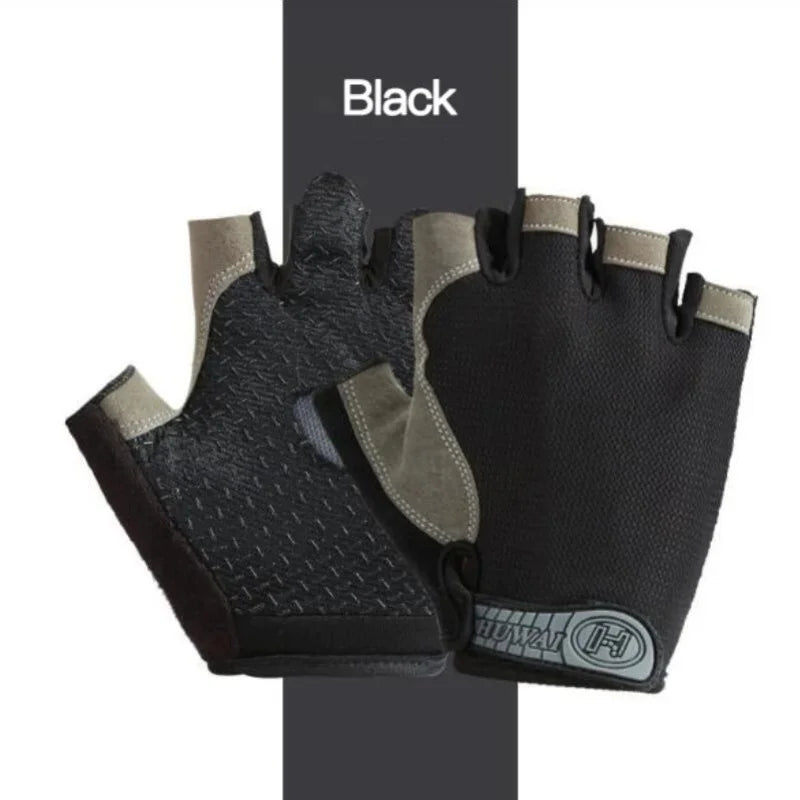 Gym Gloves Fingerless Gloves Anti-Slip Shock-Absorbing Breathable